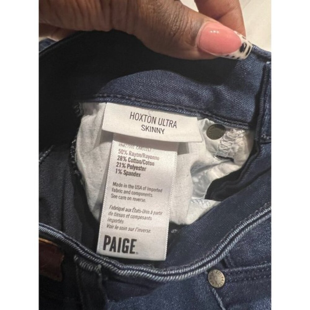 Paige Women's Hoxton Ultra Skinny Dark Wash Jeans Sz 24 - Picture 4 of 5